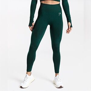 GYMSHARK Vital Seamless Legging in Dark Forest Green Size Medium Rare Color